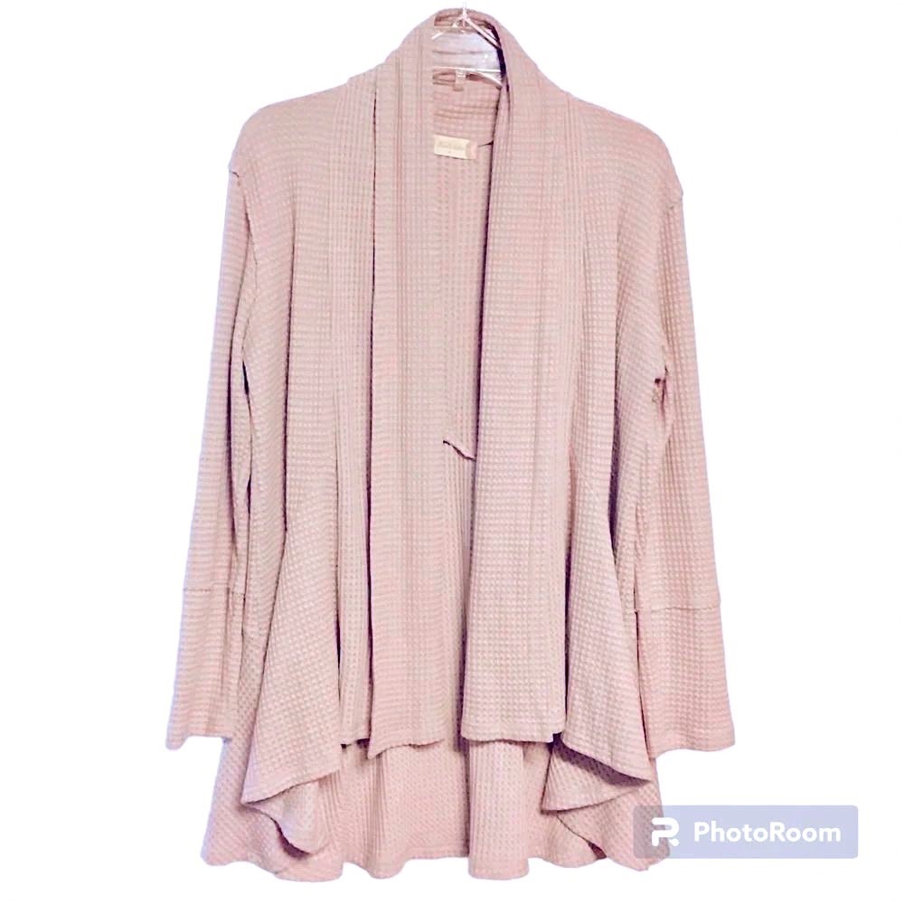 Altar'd State Waffle-knit Soft Cozy Waterfall Open Cardigan Sweater Medium - Picture 2 of 12